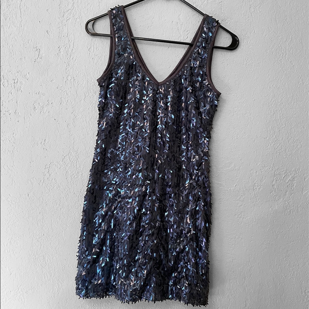 Black sequined party dress
